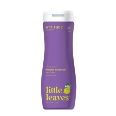 ATTITUDE Sabonete e shampoo corporal infantil (2 em 1) Pequenas folhas com aroma de baunilha e pêra 473 ml