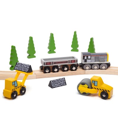 Bigjigs Rail Langer Kohlenwagen + 2 Schienen