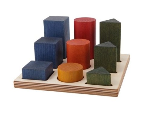 Wooden Story sortirna plošča z geometrijskimi oblikami XL - Mavrica