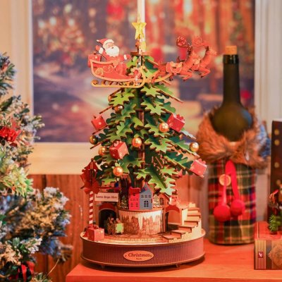 RoboTime 3D Holzpuzzle Spieluhr Weihnachtsbaum