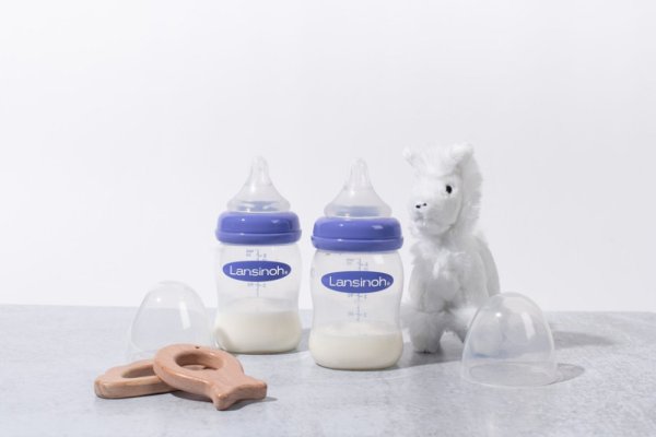 LANSINOH Babyflasche mit NaturalWaveTM Sauger 160 ml (S), 2 Stk