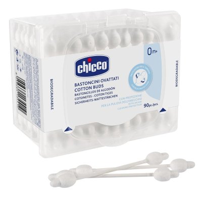 CHICCO Patyczki higieniczne anatomiczne 100% bawełna 90 szt.