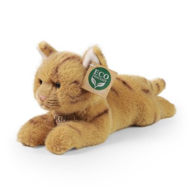 Rappa Plyschkatt Liggande Brun 20 cm ECO-FRIENDLY