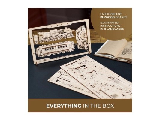 Ugears 2,5D trähantverk Steam Express