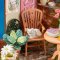 Puzzle 3D en bois RoboTime Miniature de maisonnette Coin salon de thé dans le jardin