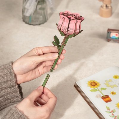 Puzzle 3D en bois RoboTime - Bouquet de fleurs