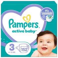 PAMPERS Active Baby pañales desechables 3 (6-10 kg) 152uds - MEGA PACK
