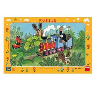 Dino Puzzle de Papel Krtek e locomotiva 15 peças