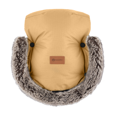 PETITE&MARS Set zimní fusak Comfy 4v1 + rukavice na kočárek Furry Elegant Caramel