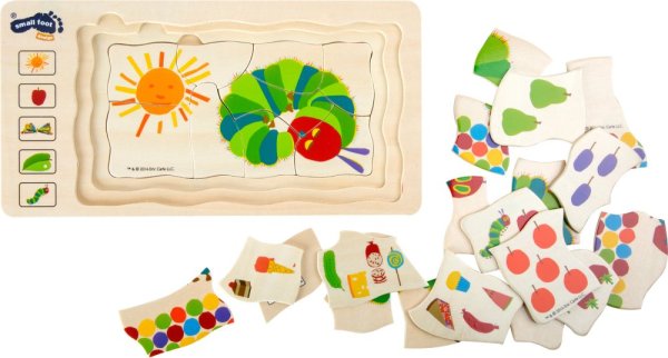 small foot Houten insteekpuzzel hongerige rups