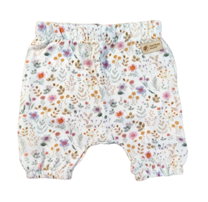 Mušelínové kraťásky Monkey Mum® - Rozkvetlá louka