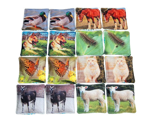 MyMoo Fabric Memory Game - Set of 8 Pairs - Nature, Set 2