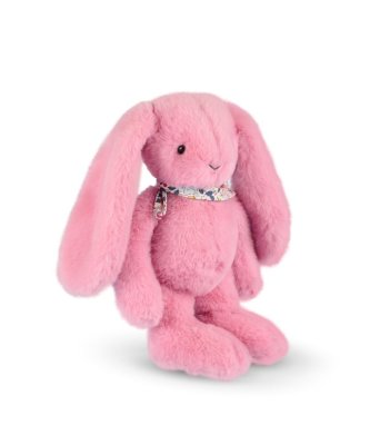 Doudou Lapin en peluche avec foulard rose 35 cm