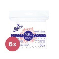 6x LINTEO Памучни хартиени стикове 80 бр в торба