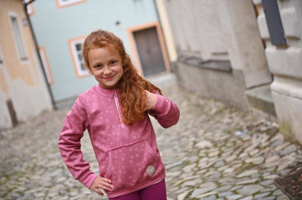 Mikina hřejivá kapsa - růžová