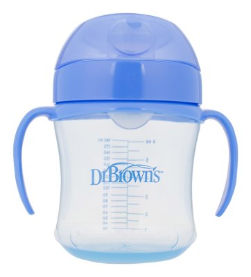 DR.BROWN'S Kubek z miękkim ustnikiem 180ml 6m+, niebieski (TC61004-INTL)