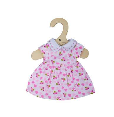 Bigjigs Toys Rosa Klänning med Hjärtan för Docka 28 cm