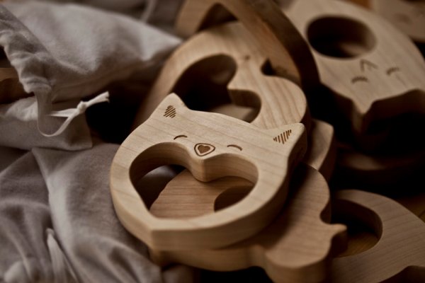 Wooden Story Beißfigur - Eule
