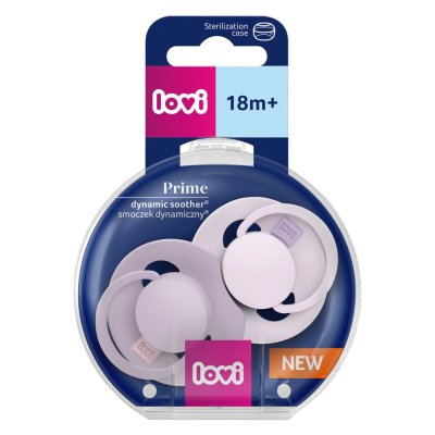 LOVI Dynamischer Silikonschnuller Prime 18m+ 2 Stk. Baby Lilac/Violet