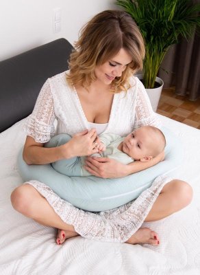 BABYMATEX jastuk za dojenje muslin Mjesečevo svjetlo tirkizno 260 cm