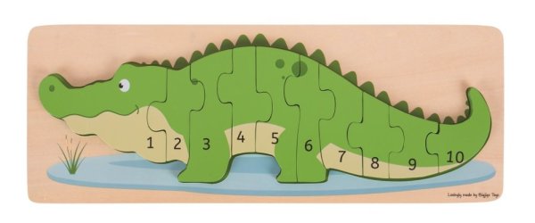 Bigjigs Toys Krokodyl z puzzlami do wkładania z cyframi