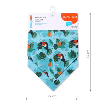 BABYONO Bib pamut Toukans 2 db, 0m+