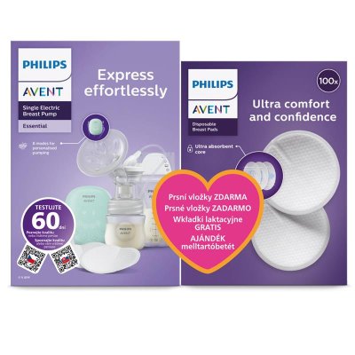 Philips AVENT Muttermilch-Milchpumpe Elektrisches Set Essential SCD323/20+Geschenk