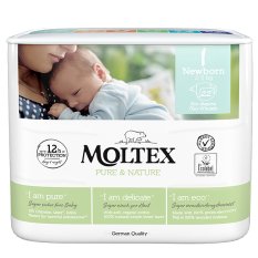 MOLTEX Pure&Nature Πάνες Μίας χρήσης Νεογέννητο (2-5 κιλά) 22 τεμ.