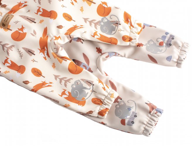 Pantaloni softshell pentru copii cu membrană Monkey Mum® - Vulpi jucăușe