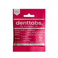 Přírodní dětská zubní pasta v tabletách s fluoridem jahoda 125 ks