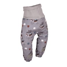 Verstelbare softshell kinderbroek met membraan Monkey Mum® - Fietsende wolven
