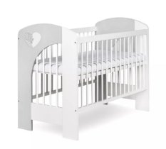 KLUPS Berço NEL Heart 120 x 60 cm branco-cinza