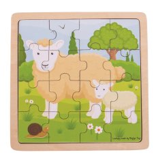 Puzzle Bigjigs Toys - Owieczka z jagniątkiem