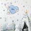 Naljepnice za dječju sobu - Medo sa zvjezdicama u plavoj boji