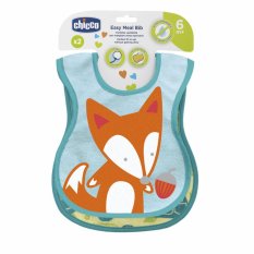 CHICCO Babador impermeável de algodão - verde 2 un, 6m+