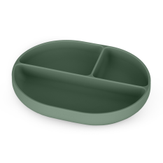 PETITE&MARS Take&Match Misty Green assiette de séparation ovale en silicone 6m+