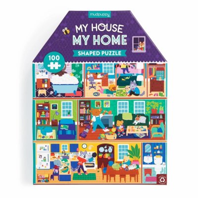 Mudpuppy La mia casa, la mia dimora - puzzle a forma di casa 100 pezzi