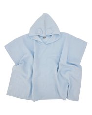 Poncho EKO de muselina con capucha y orejas Blue 75x120 cm