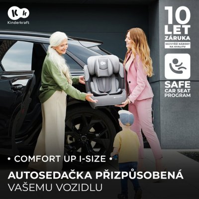 KINDERKRAFT Bilbarnstol Comfort up i-size grå (76-150 cm)