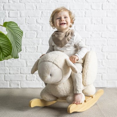 NATTOU Houpačka Teddy plyš ovečka ecru 10m+