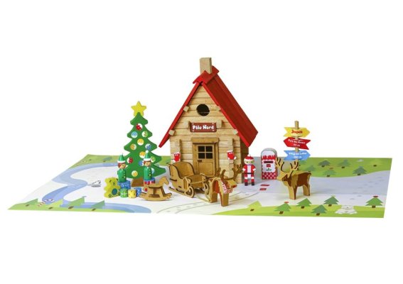 Jeujura Wooden Building Kit 90 Pieces Christmas Cottage