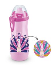 NUK FC Steklenička Športna skodelica Peacock 450 ml - punčka