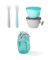 SKIP HOP Ess-Set mit Tasse, 5-teilig, Easy-Feed Mealtime Set, Blaugrün/Grau, ab 6 Monaten