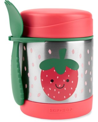 SKIP HOP Spark Style Termovka za hrano z žlico/vilicami Strawberry 325 ml, 3 leta+