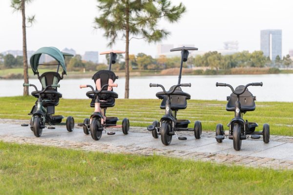 Rowerek trójkołowy QPLAY Elite Platinum Black, 6 w 1, wiek 10-72 miesięcy