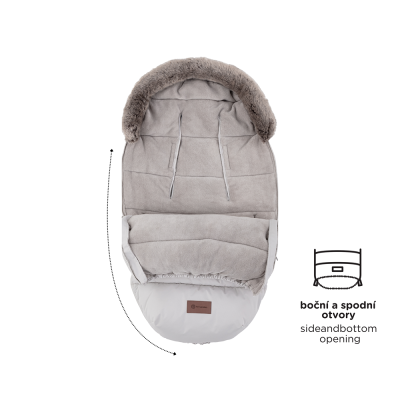 PETITE&MARS Set zimní fusak Comfy 4v1 + rukavice na kočárek Furry Mocha Mousse