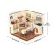 Puzzle 3D en bois RoboTime - Miniature de maison de poupée - Salle à manger confortable