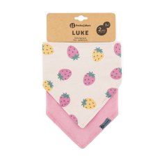 PETITE&MARS Lätzchen Bandana Luke 2 Stk. Beige Strawberies&Dusty Rose 3m+