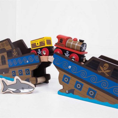 Bigjigs Rail Pociąg Piracki + 3 tory