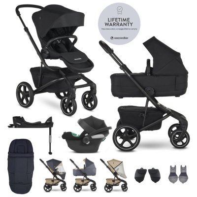 EASYWALKER SET Kinderwagen 4in1 Jimmey Pepper Black XXL RWS + CYBEX Aton B2 i-Size